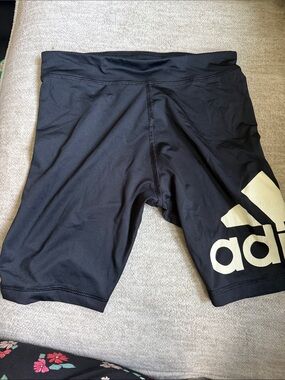 adidas Black Compression Training Shorts with White Logo Accent